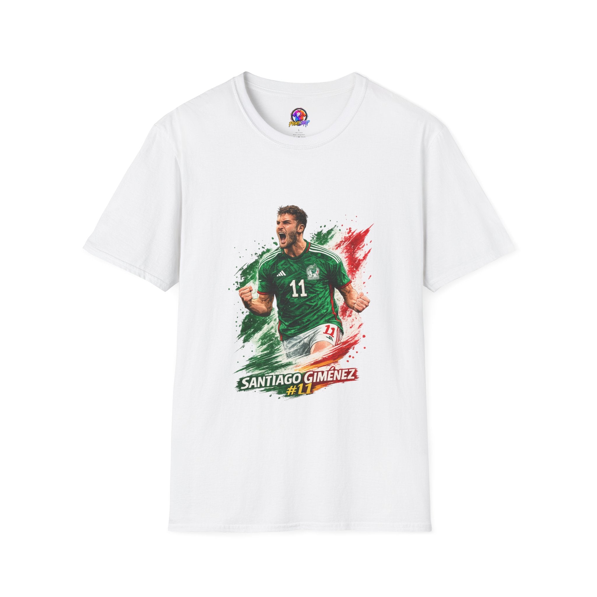 Mexico Soccer Jersey T-Shirt — Santiago Giménez Mexico #11 Fan Tee