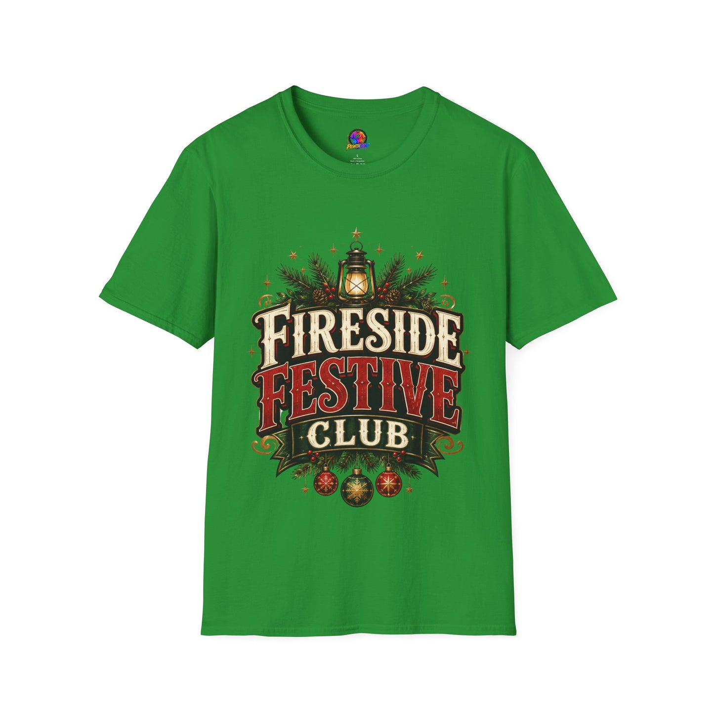 Fireside Festive Club T-Shirt — Cozy Holiday Lantern Graphic Tee