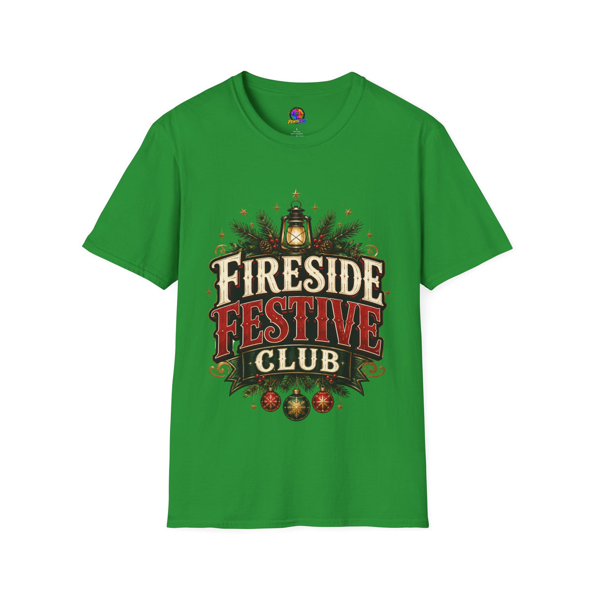 Fireside Festive Club T-Shirt — Cozy Holiday Lantern Graphic Tee