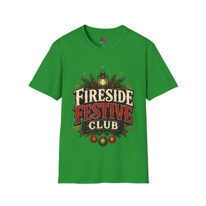 Fireside Festive Club T-Shirt — Cozy Holiday Lantern Graphic Tee