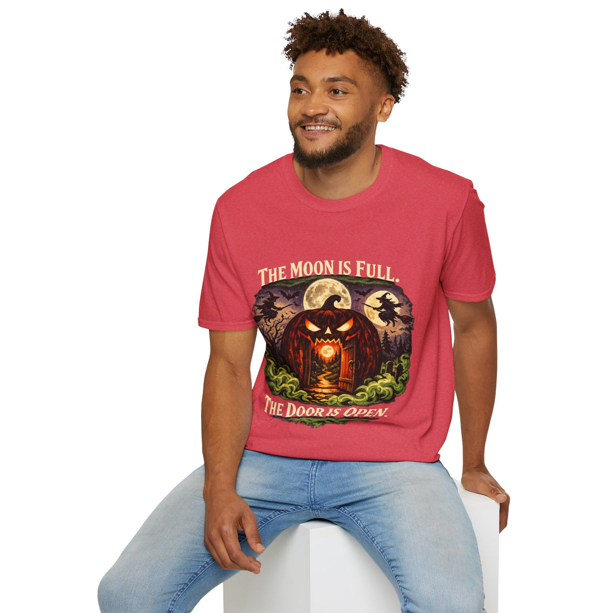 Halloween The Moon Is Full Unisex Softstyle T-Shirt