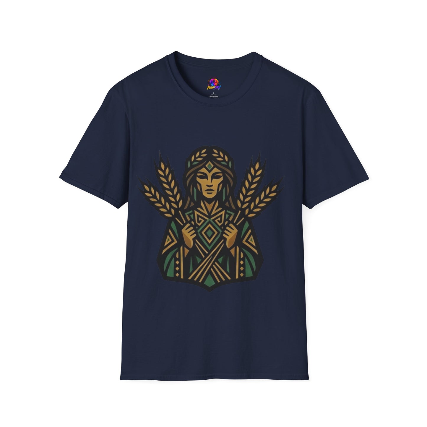 Harvest Goddess T-Shirt — Wheat Spirit Floral Pagan Shirt