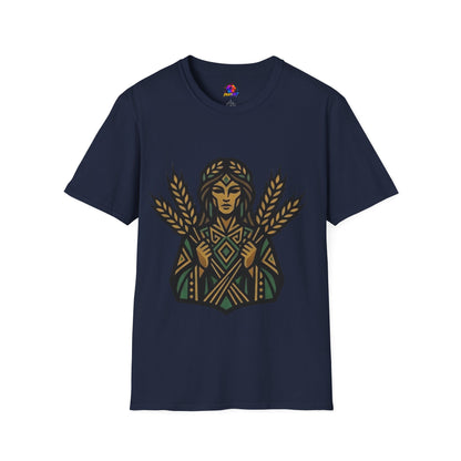 Harvest Goddess T-Shirt — Wheat Spirit Floral Pagan Shirt