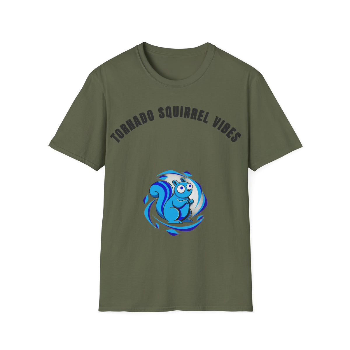 T-Shirt — "Tornado Squirrel Vibes" Graphic Tee | Cute Whimsical Squirrel Swirl Design - Trending Now - September 2026