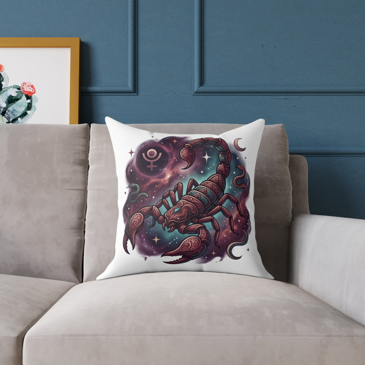Scorpio Zodiac Astrological Square Poly Canvas Pillow