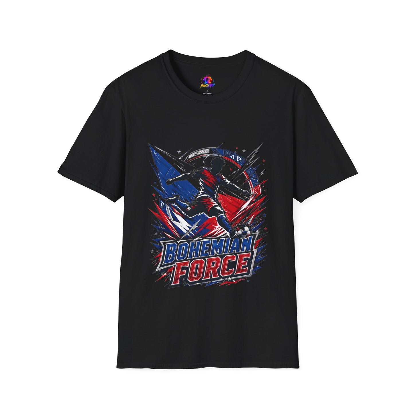 Czechia Bohemian Force Graphic T‑Shirt — Energetic Soccer Player Silhouette