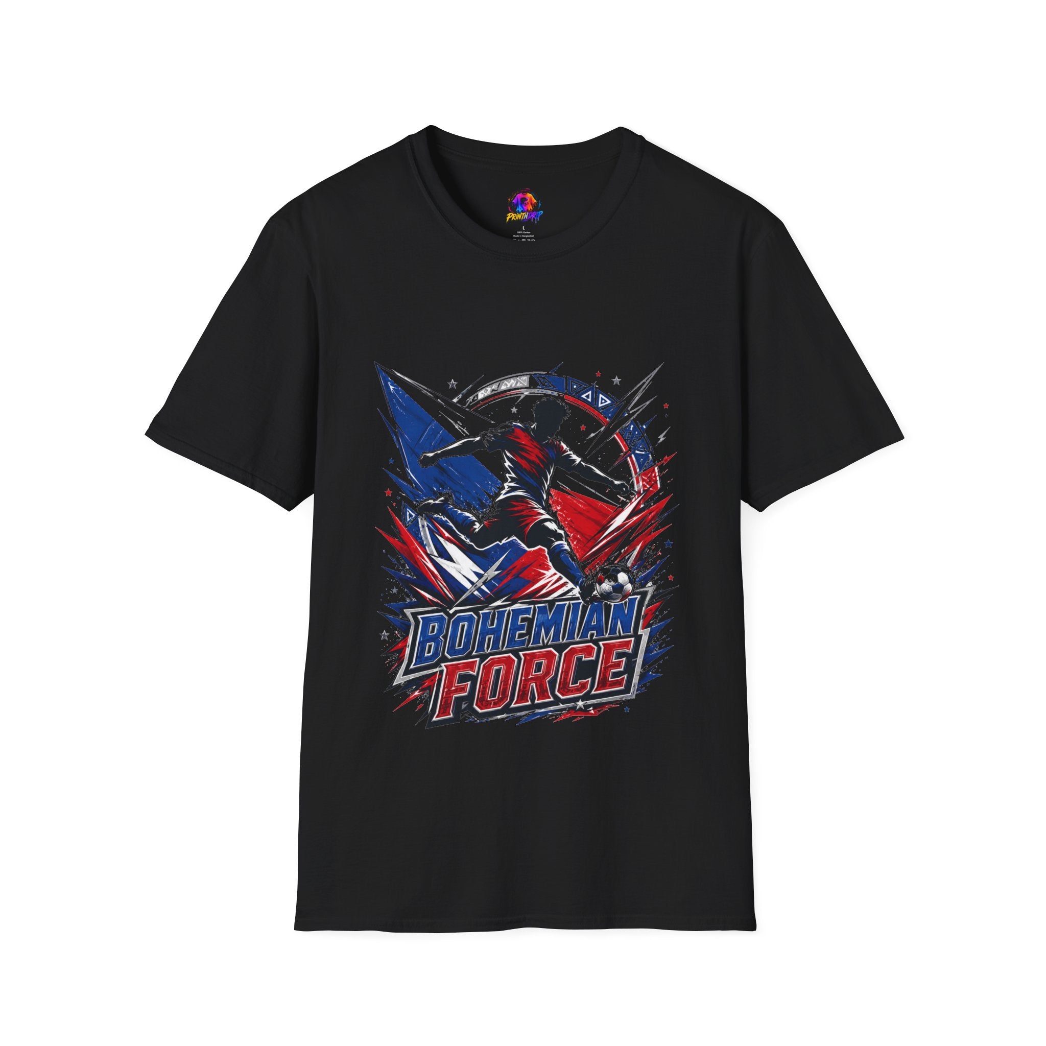 Czechia Bohemian Force Graphic T‑Shirt — Energetic Soccer Player Silhouette