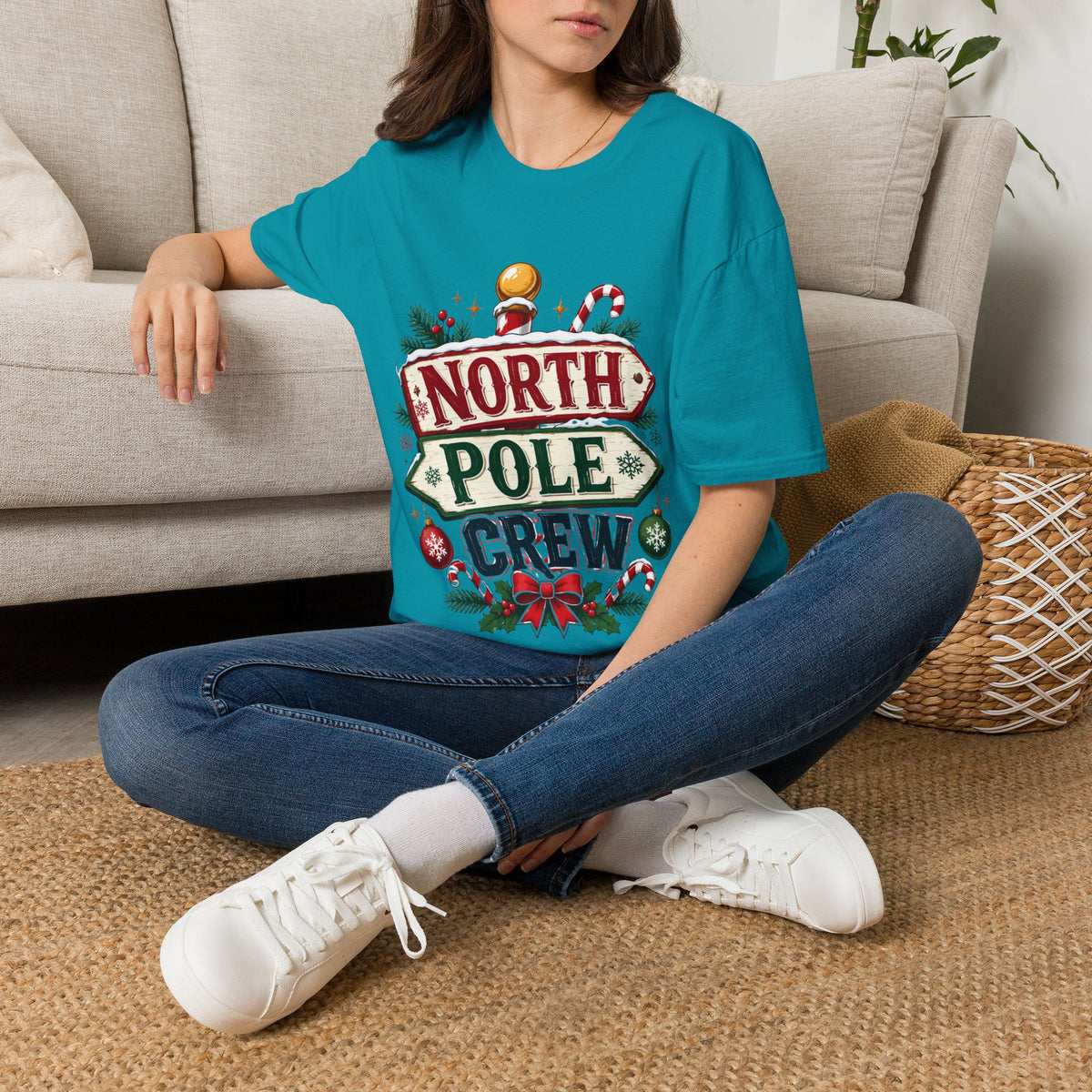 T-Shirt — North Pole Crew Christmas Holiday Graphic Tee