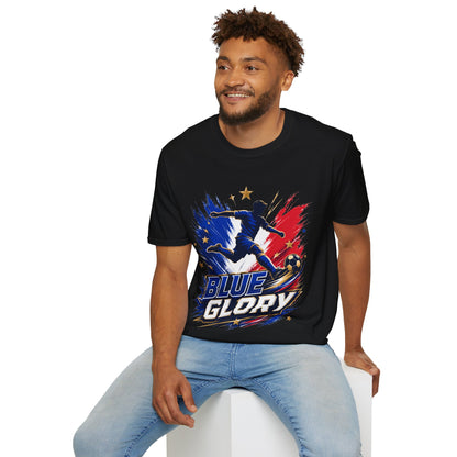 France Soccer T-Shirt — "Blue Glory" Red, White & Blue Player Graphic