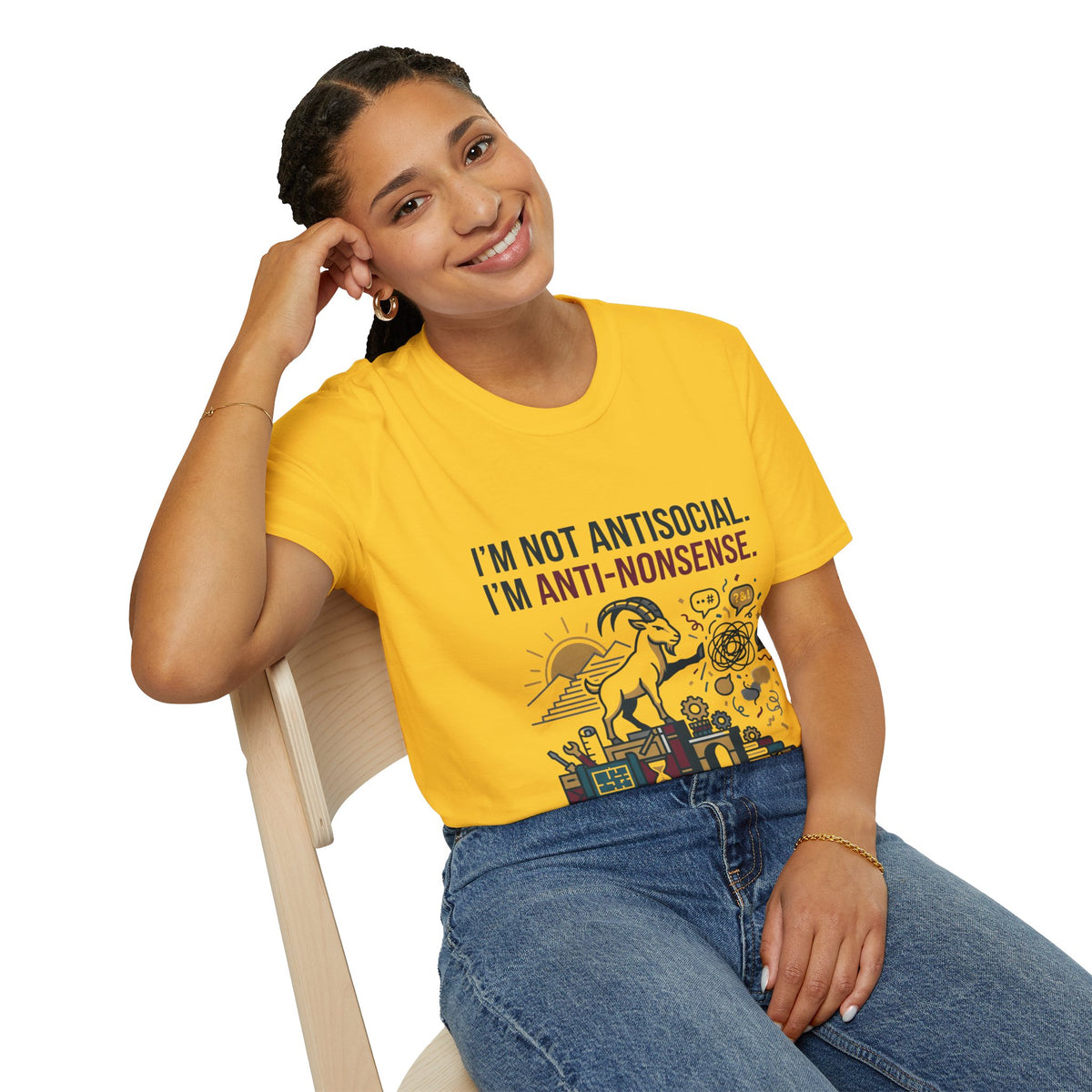 Capricorn T-Shirt — "I'm Not Antisocial, I'm Anti-Nonsense" Zodiac Tee