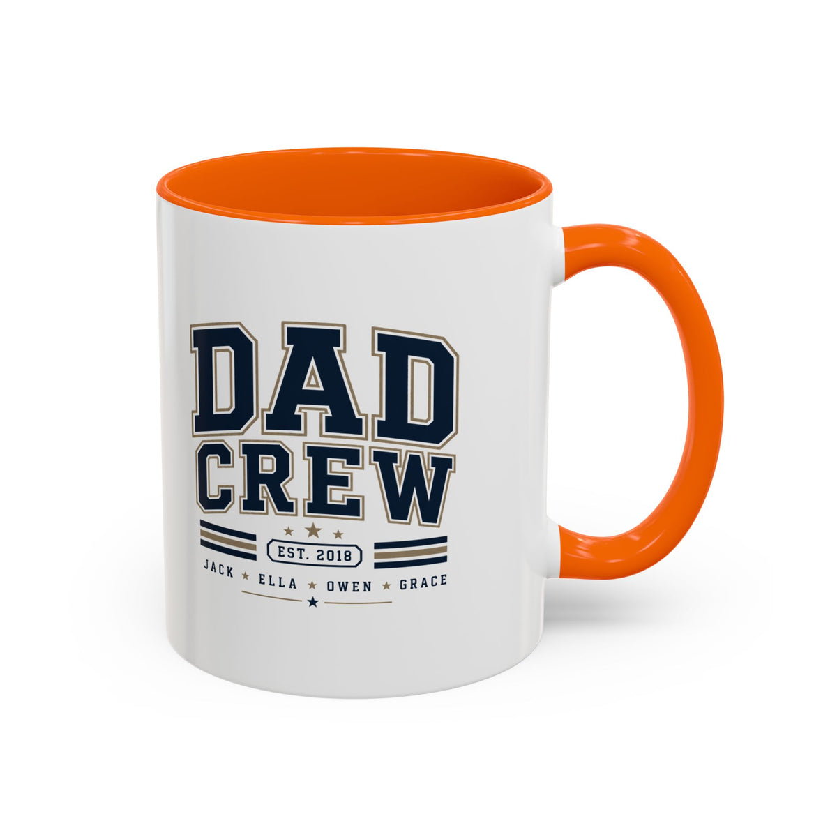 Milo Bailey Dog Dad Mom Dad Crew Accent Coffee Mug — Personalized Family Names, Established Date Coffee Cup