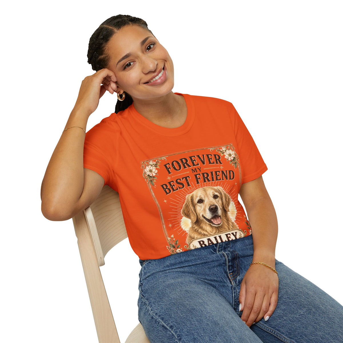 Forever My Best Friend Dog T-Shirt — Personalized Golden Retriever Tribute