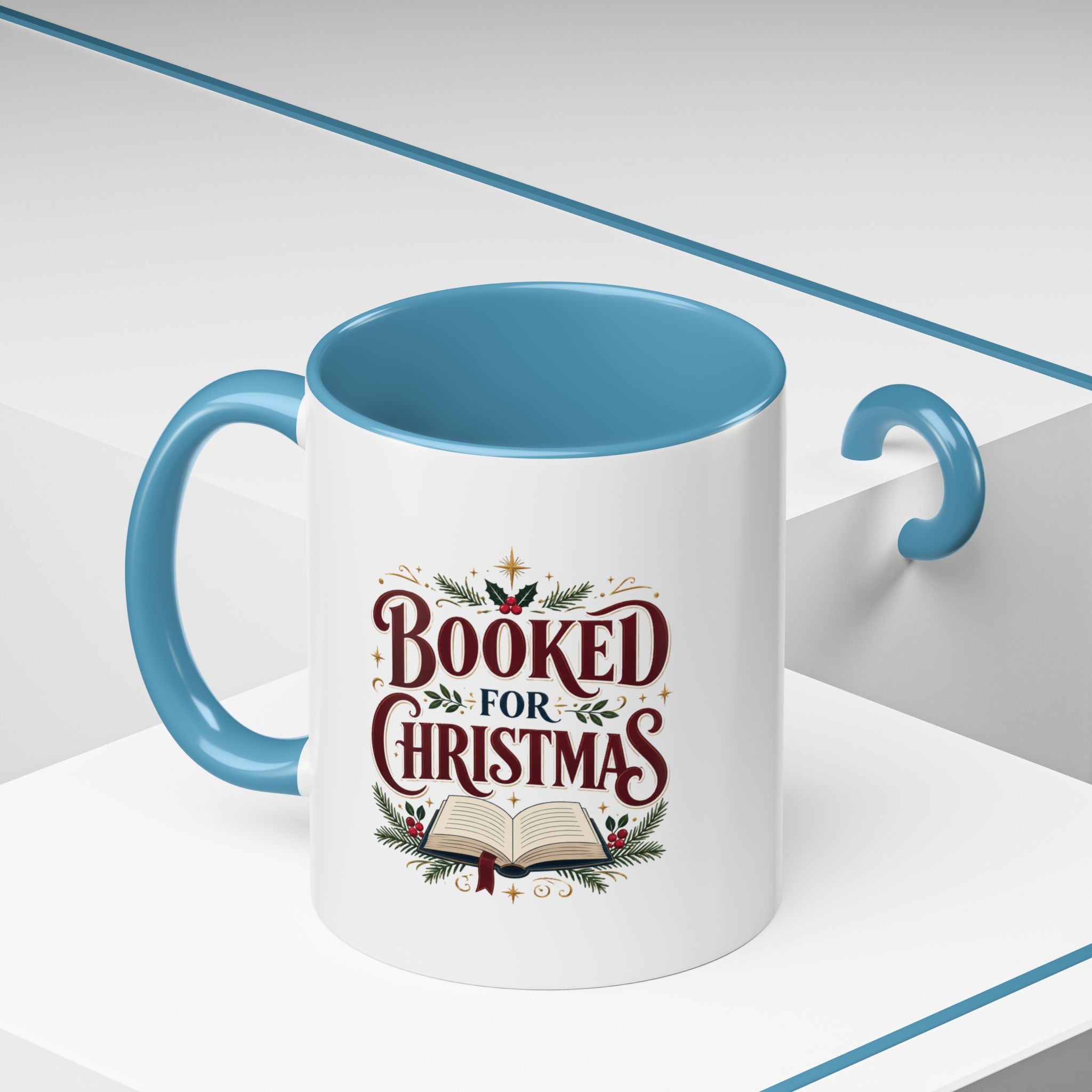 Christmas Booked for Christmas Coffee Mug — Holiday Book Lover Accent Mug