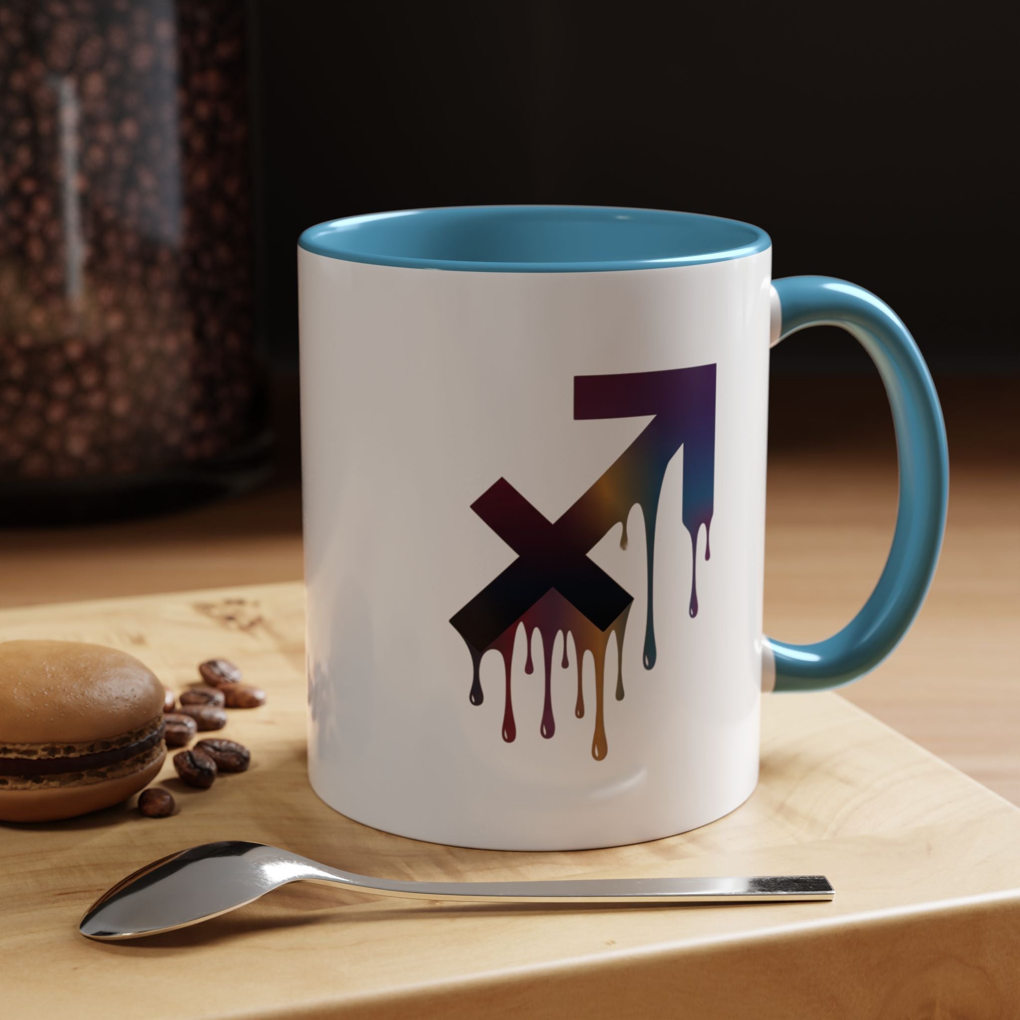 Sagittarius Drip Accent Coffee Mug — Zodiac Archer Horoscope Gift