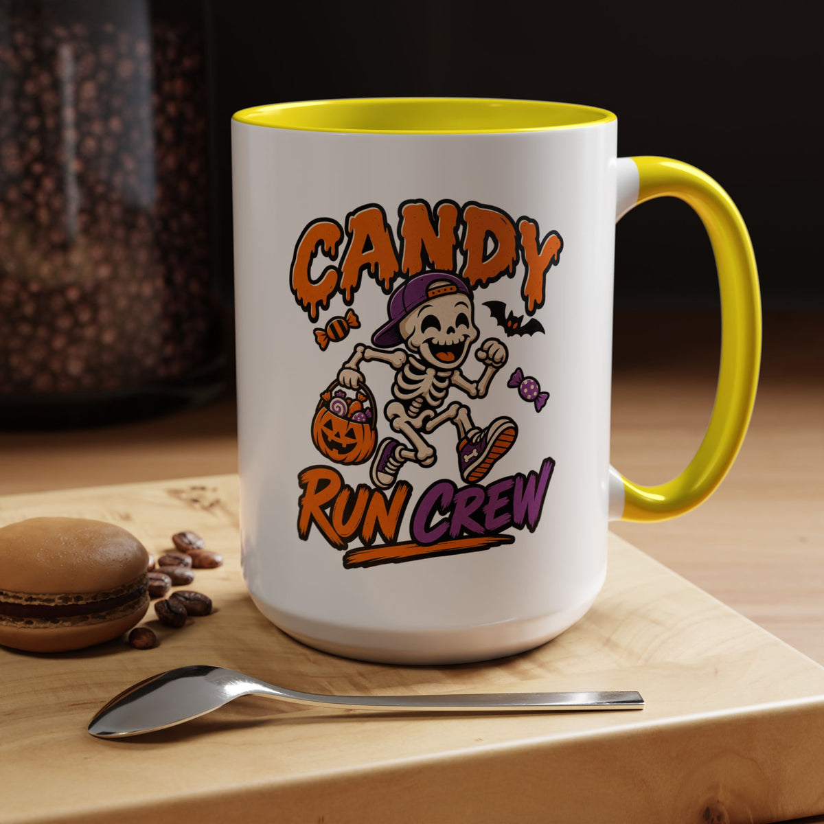 Candy Run Crew Coffee Mug — Halloween Skeleton Trick-or-Treat Accent Mug (11/15oz)