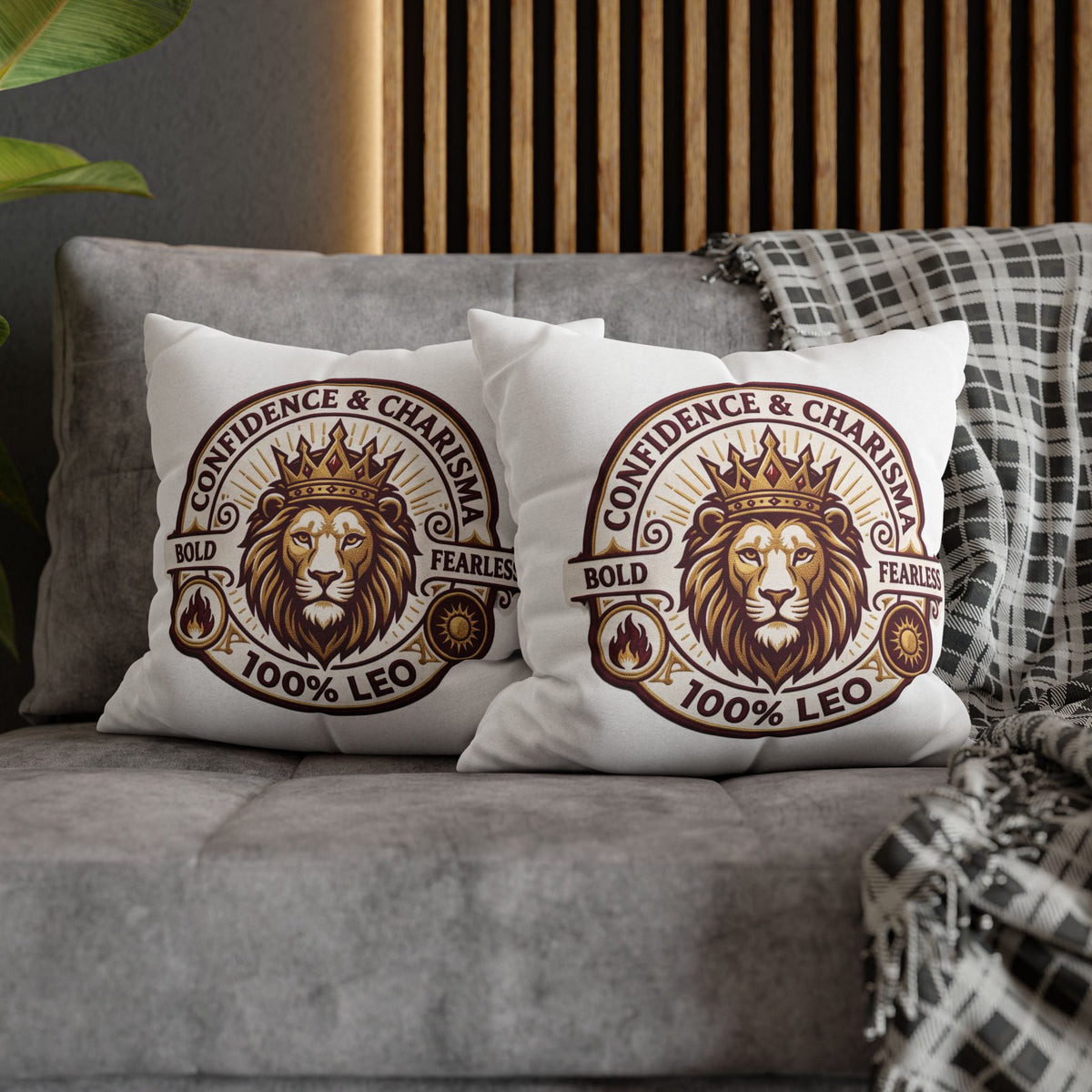 Leo Zodiac Confidence And Charisma Spun Polyester Square Pillowcase