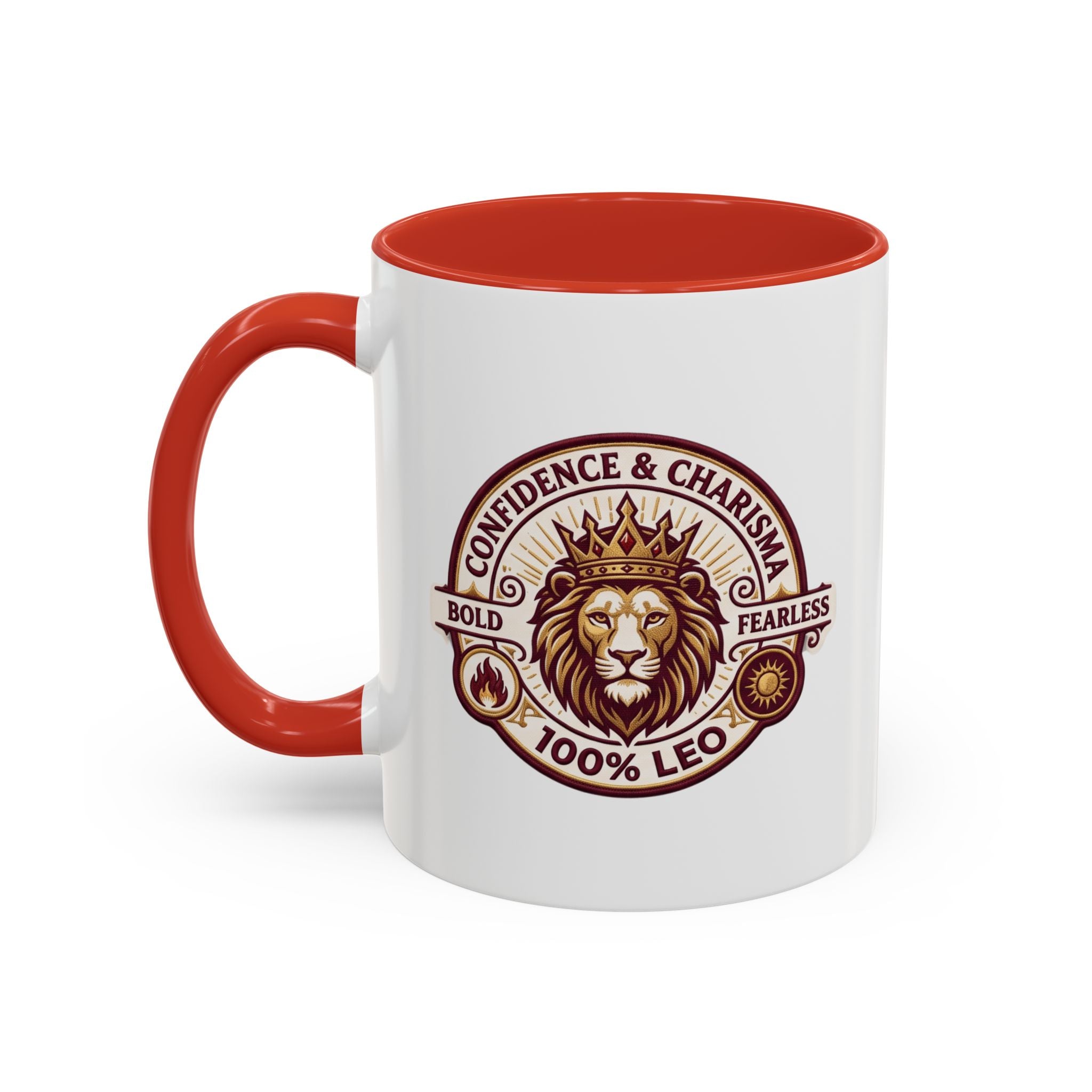 Leo Zodiac Coffee Mug — '100% Leo' Lion Design, Confidence & Charisma Gift