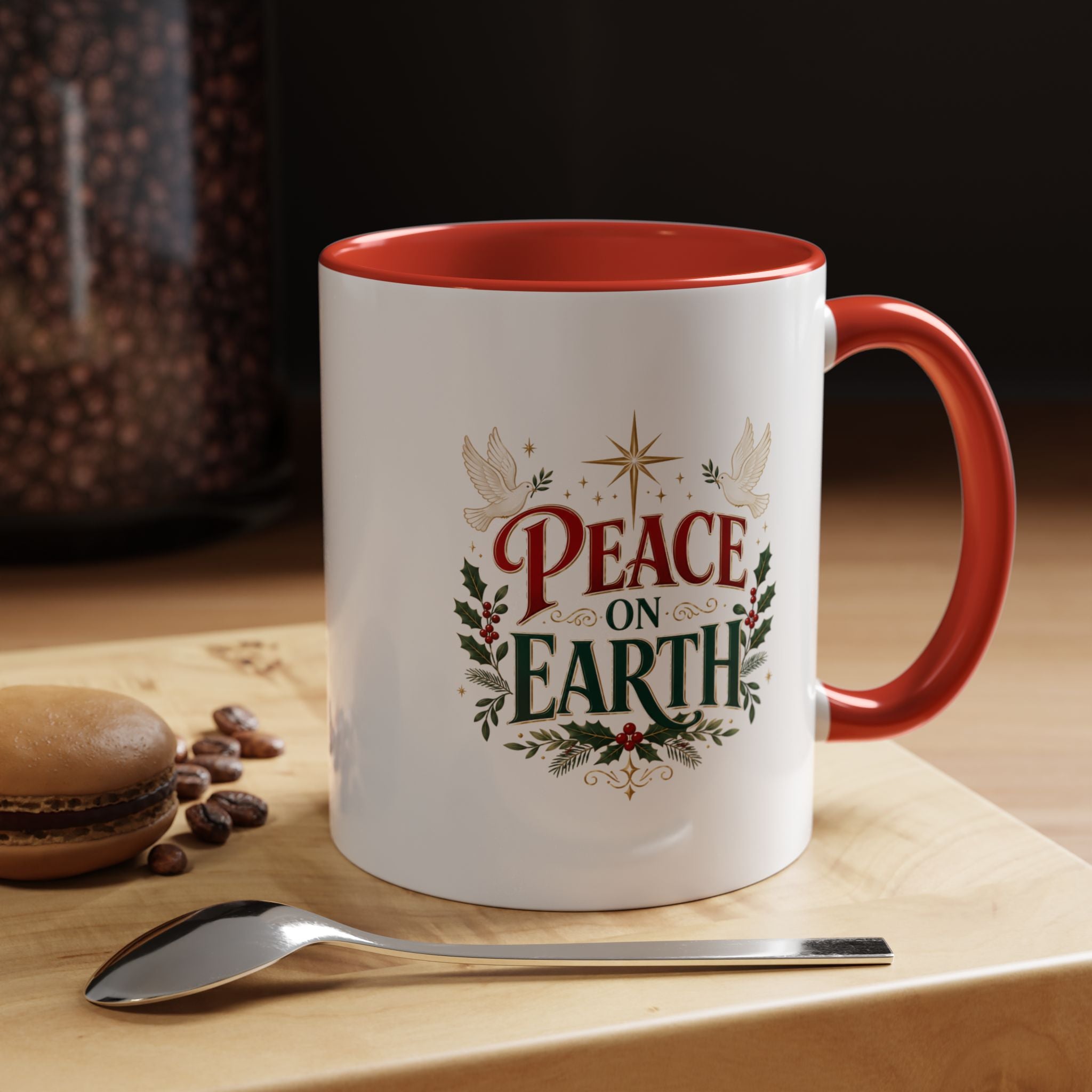 Peace on Earth Coffee Mug — Holiday Christmas Accent Mug