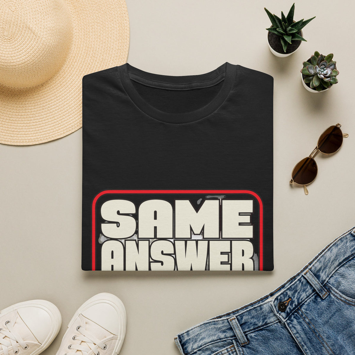 "Same Answer Every Time" Broken Record Graphic Tee - Trending Now - September 2026