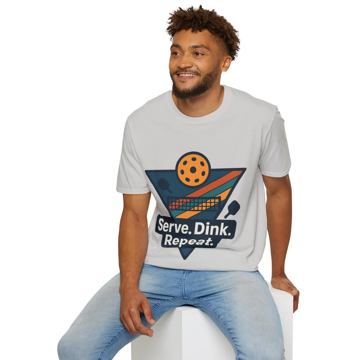 Pickleball T-Shirt — Retro Paddle & Ball Design with “Serve. Dink. Repeat.” Slogan - Trending Now - August 2026