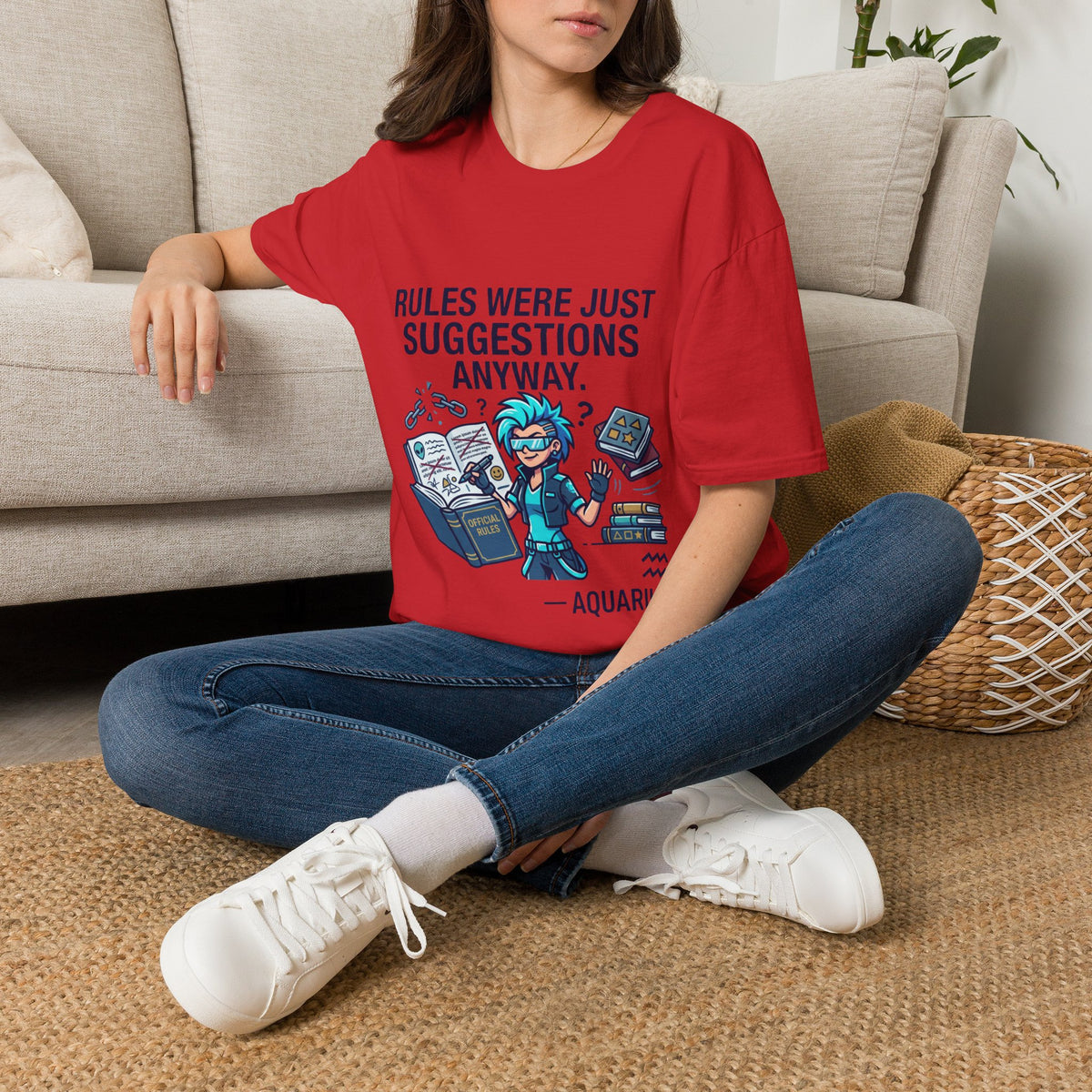 Aquarius Zodiac T‑Shirt — "Rules Were Just Suggestions Anyway" Graphic Tee