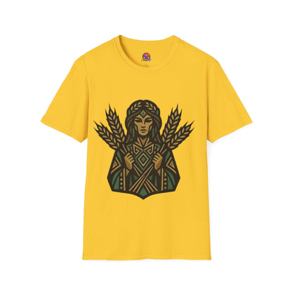 Harvest Goddess T-Shirt — Wheat Spirit Floral Pagan Shirt