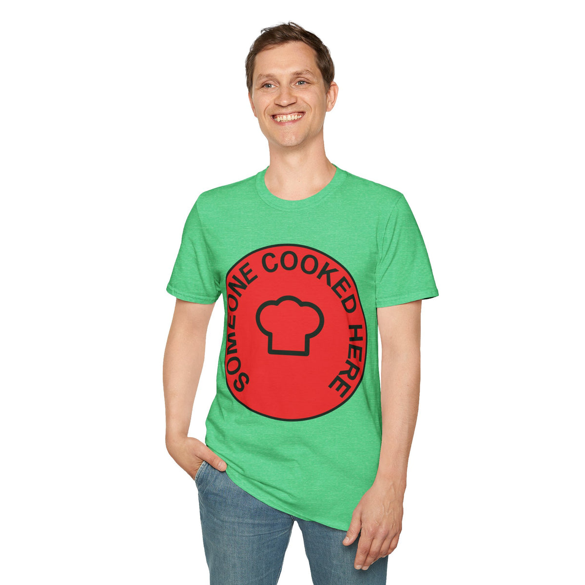 Someone Cooked Here Red Badge Tee - Funny Retro Chef Graphic T-Shirt - Trending Now - September 2026