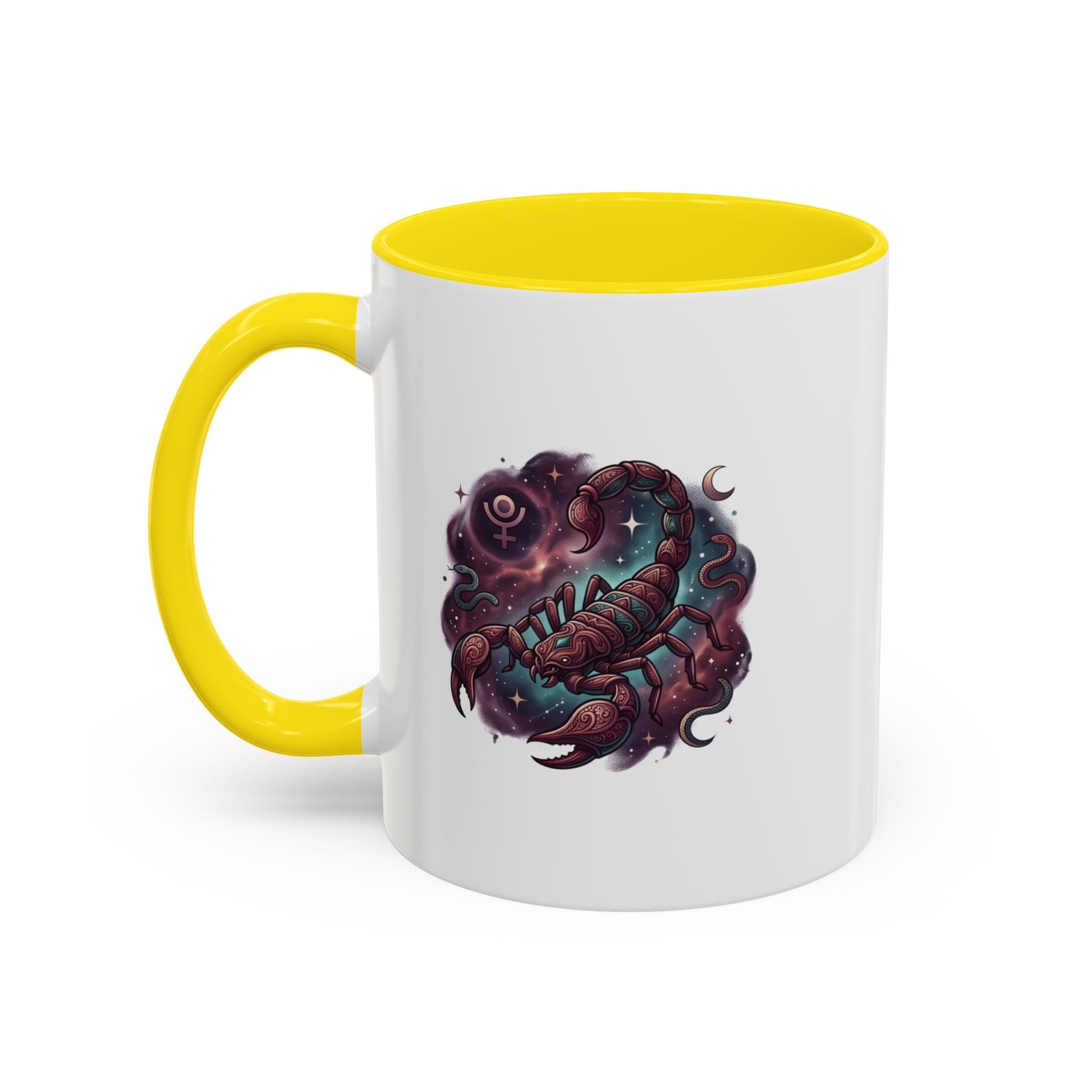 Scorpio Zodiac Accent Coffee Mug — Celestial Scorpion Astrology Design