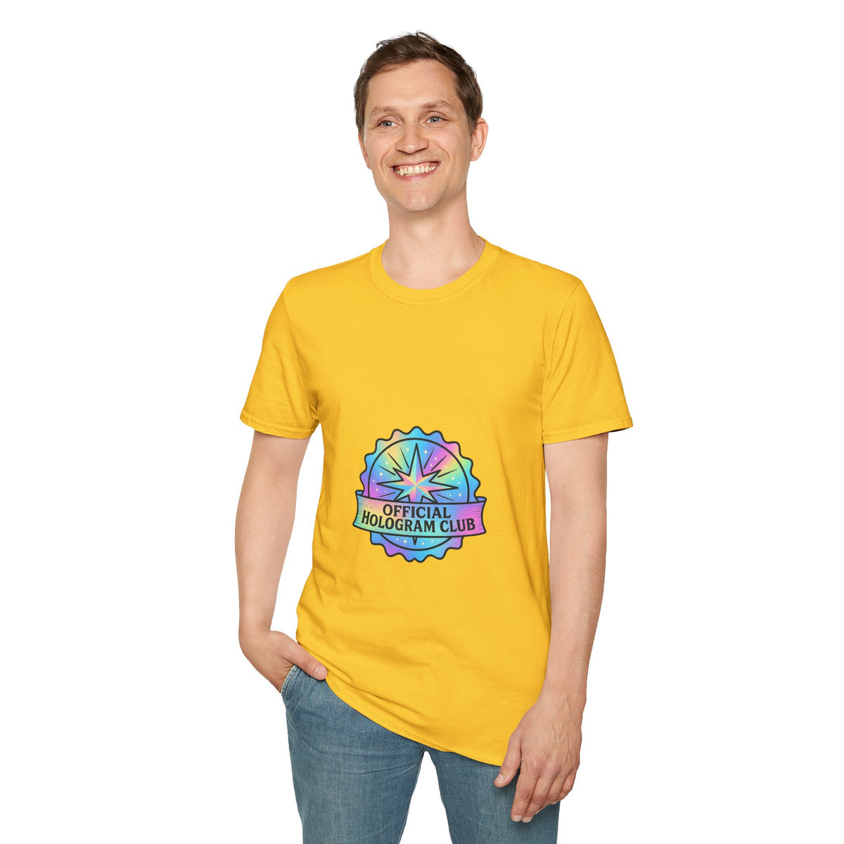 Official Hologram Club Rainbow Holographic T-Shirt - Trending Now - October 2026