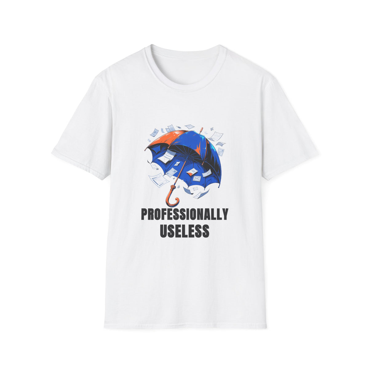 Professionally Useless T-Shirt — Illustrated Umbrella Graphic - Trending Now - August 2026