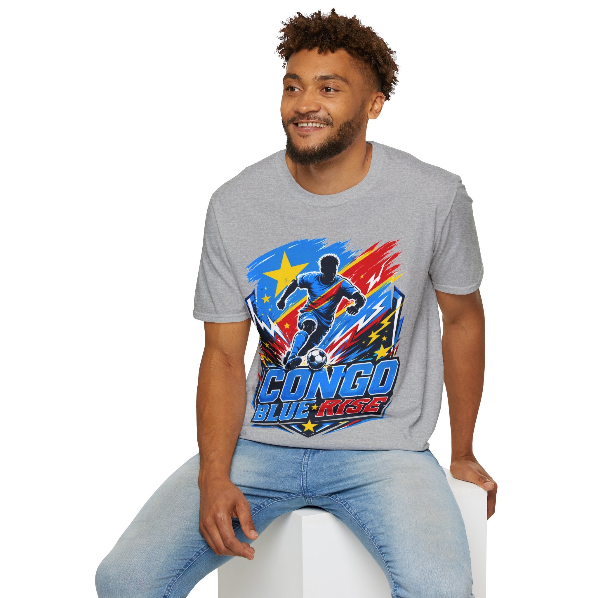 Congo Soccer T-Shirt — Congo Blue Rise Football Fan Tee