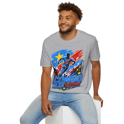 Congo Soccer T-Shirt — Congo Blue Rise Football Fan Tee