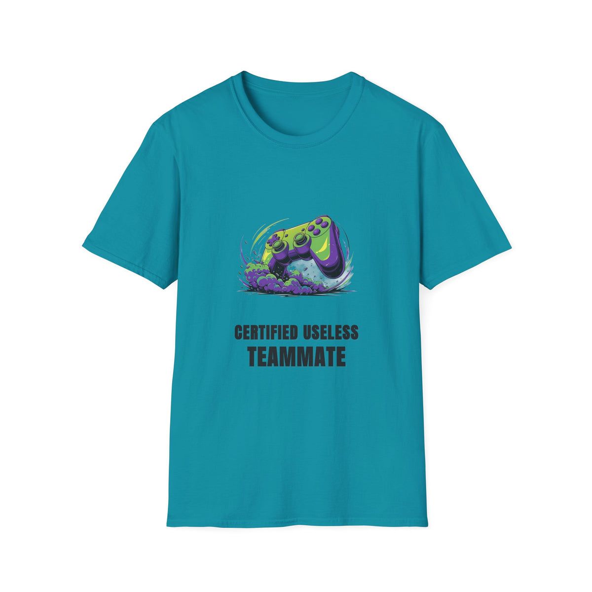 Gaming T-Shirt — "Certified Useless Teammate" Controller Graphic - Trending Now - August 2026