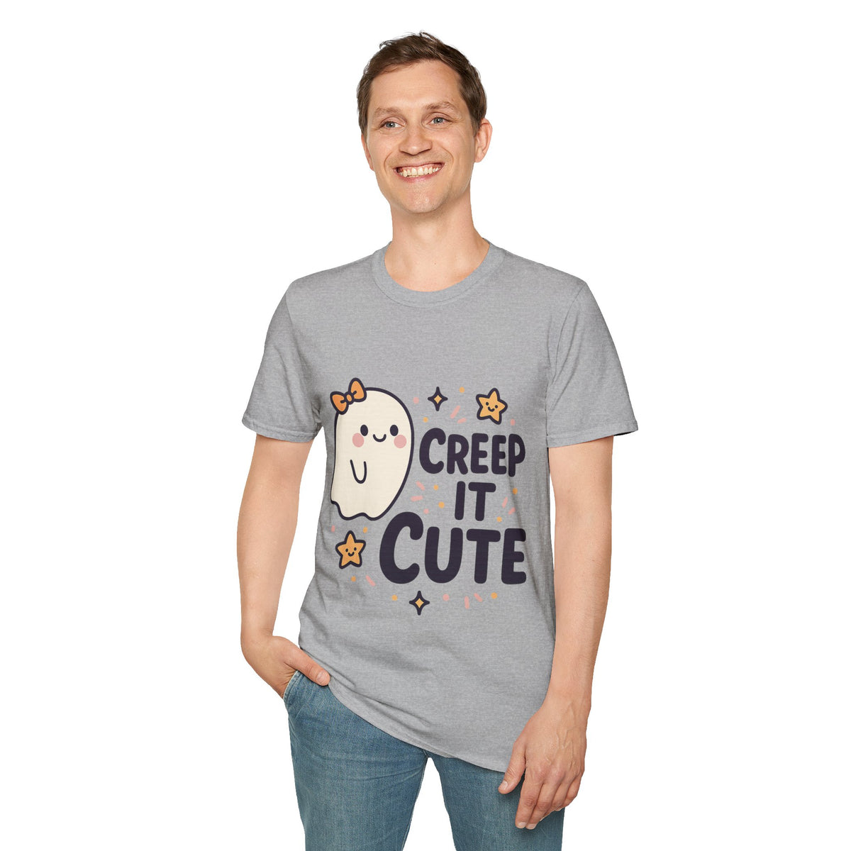 "Creep It Cute" Funny Ghost Tee | Pastel Spooky Season Halloween T-Shirt - Trending Now - September 2026