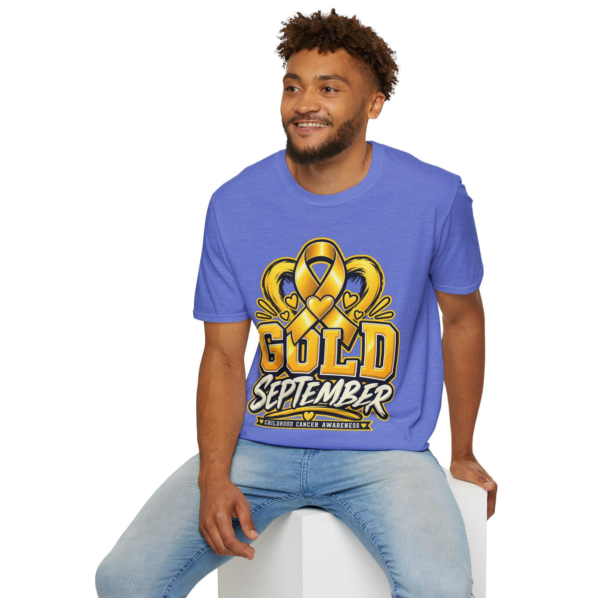 Gold September T-Shirt — Childhood Cancer Awareness Ribbon Tee