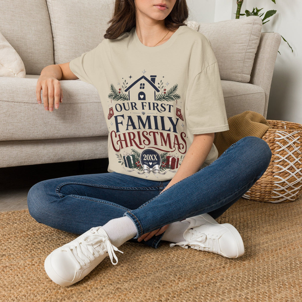 T-Shirt — Our First Family Christmas Personalized Tee
