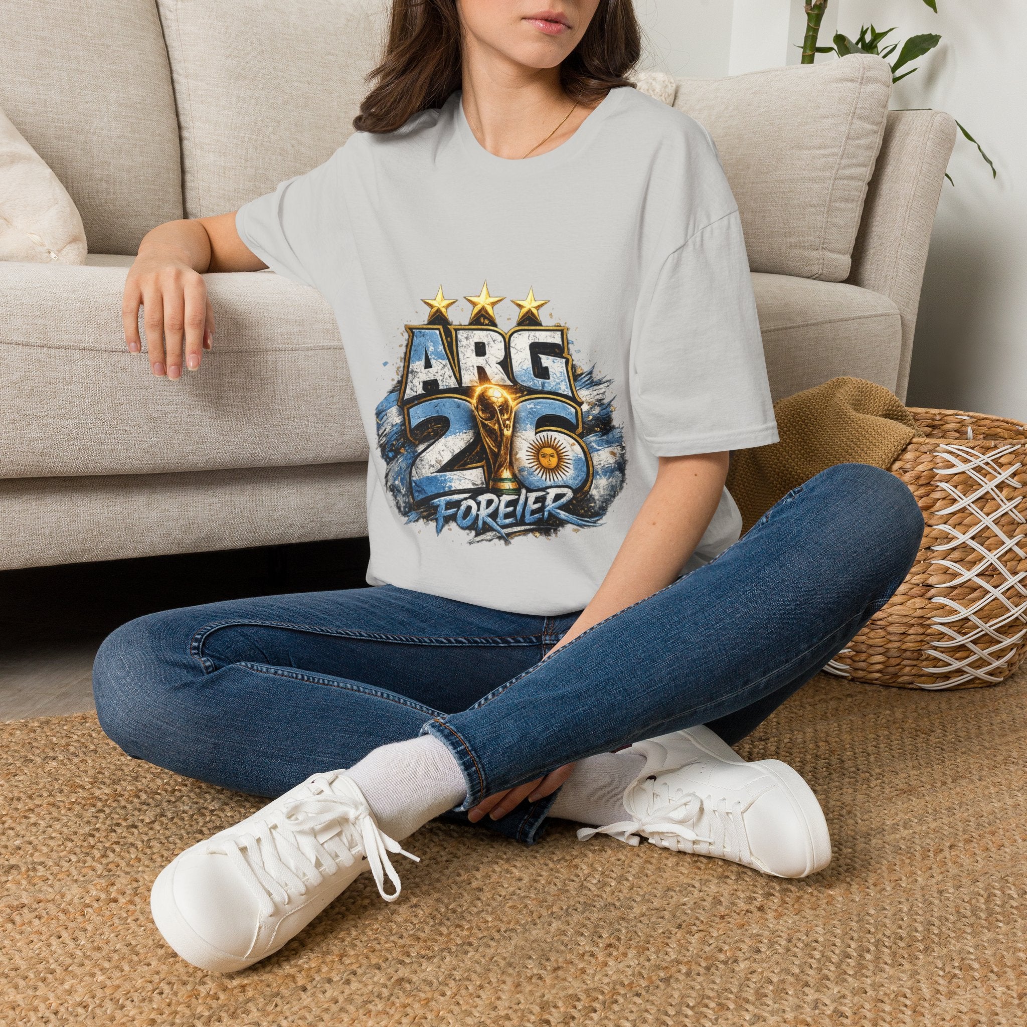 Argentina 26 Forever T‑Shirt — ARG Soccer World Cup 3‑Star Fan Tee