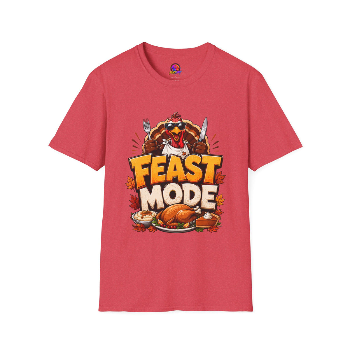 Thanksgiving T-Shirt Feast Mode T-Shirt — Funny Thanksgiving Turkey Graphic Tee