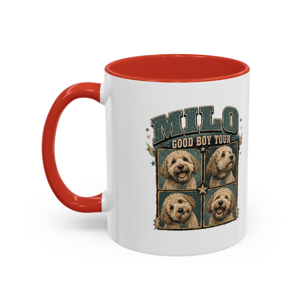 Milo Bailey Dog Dad Mom Milo 'Good Boy Tour' Accent Coffee Mug – Personalized Dog Photo Tribute