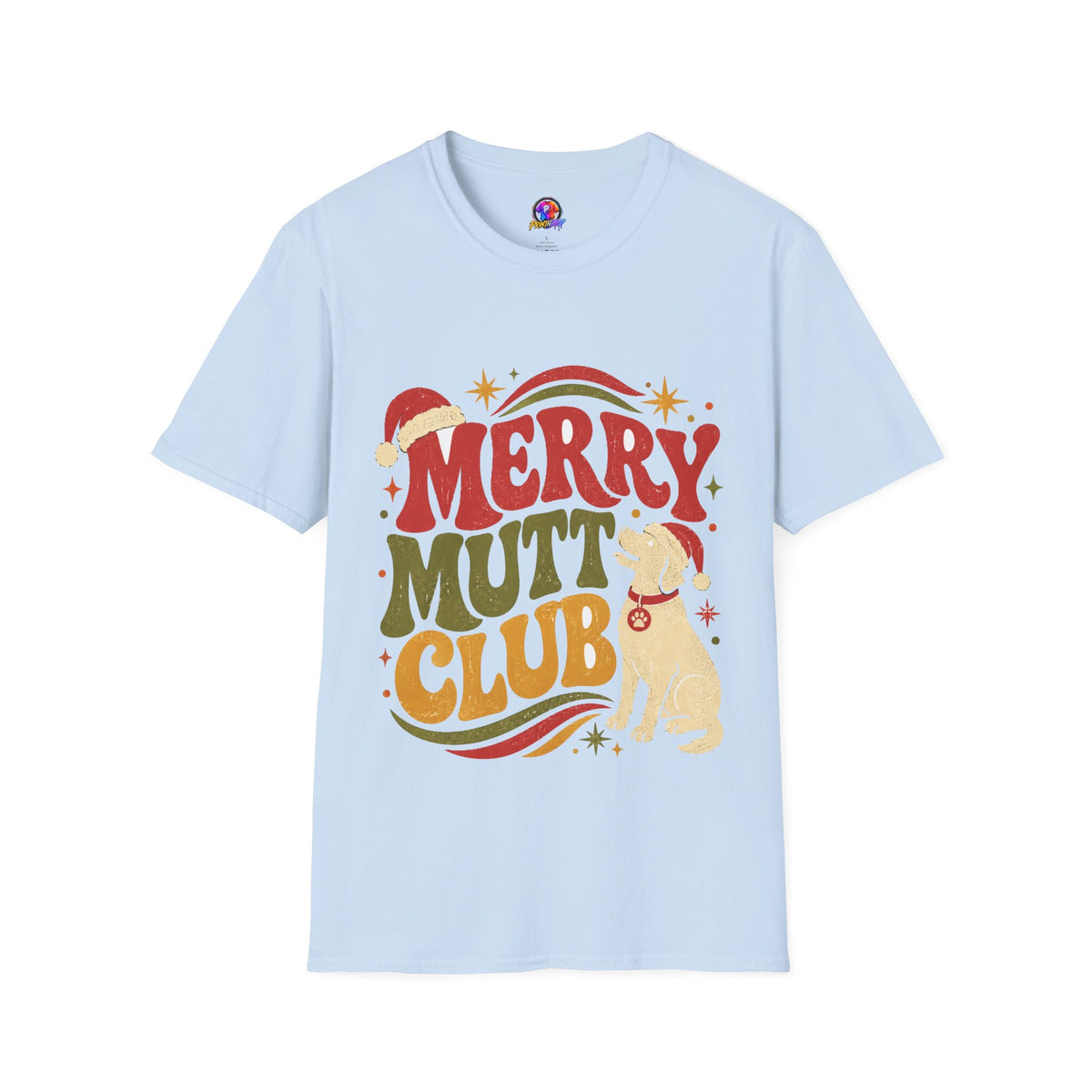 Merry Mutt Club T-Shirt — Retro Christmas Dog Lover Tee