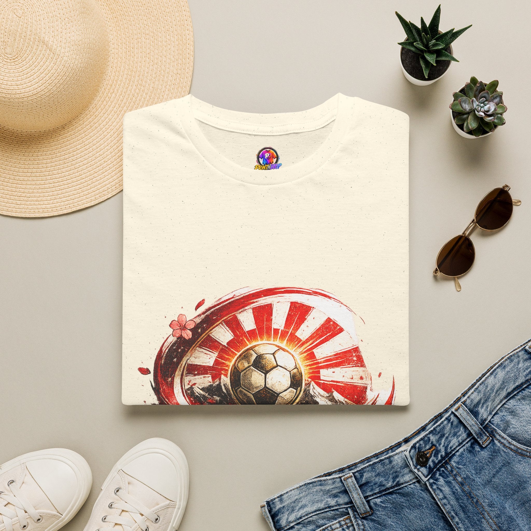 Japan Soccer T‑Shirt — Rising Sun Football Graphic