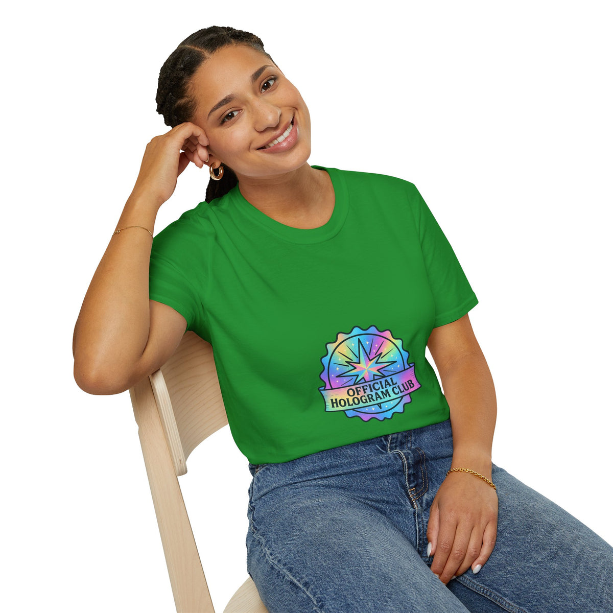 Official Hologram Club Rainbow Holographic T-Shirt - Trending Now - October 2026