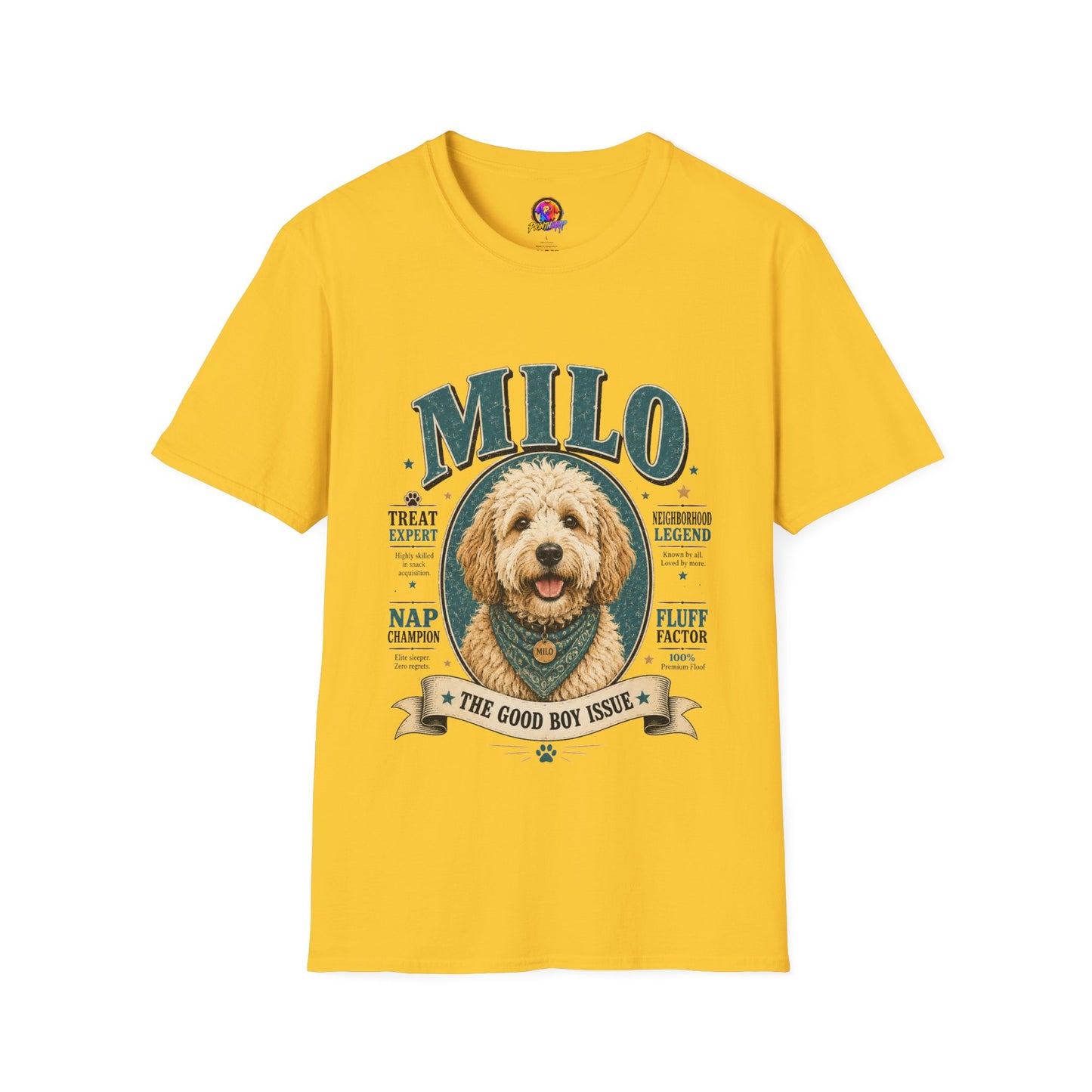 Dog Lover T-Shirt — "MILO" Personalized Pet Portrait Tee