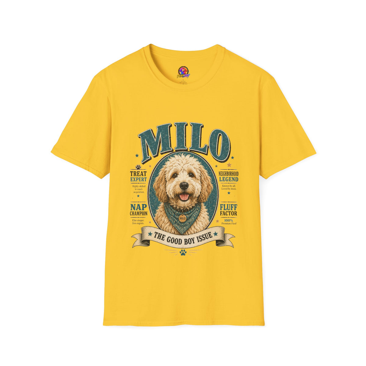 Dog Lover T-Shirt — "MILO" Personalized Pet Portrait Tee