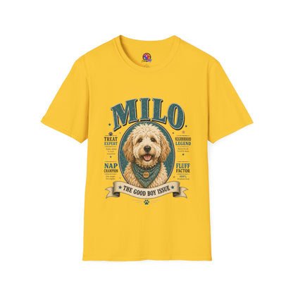 Dog Lover T-Shirt — "MILO" Personalized Pet Portrait Tee