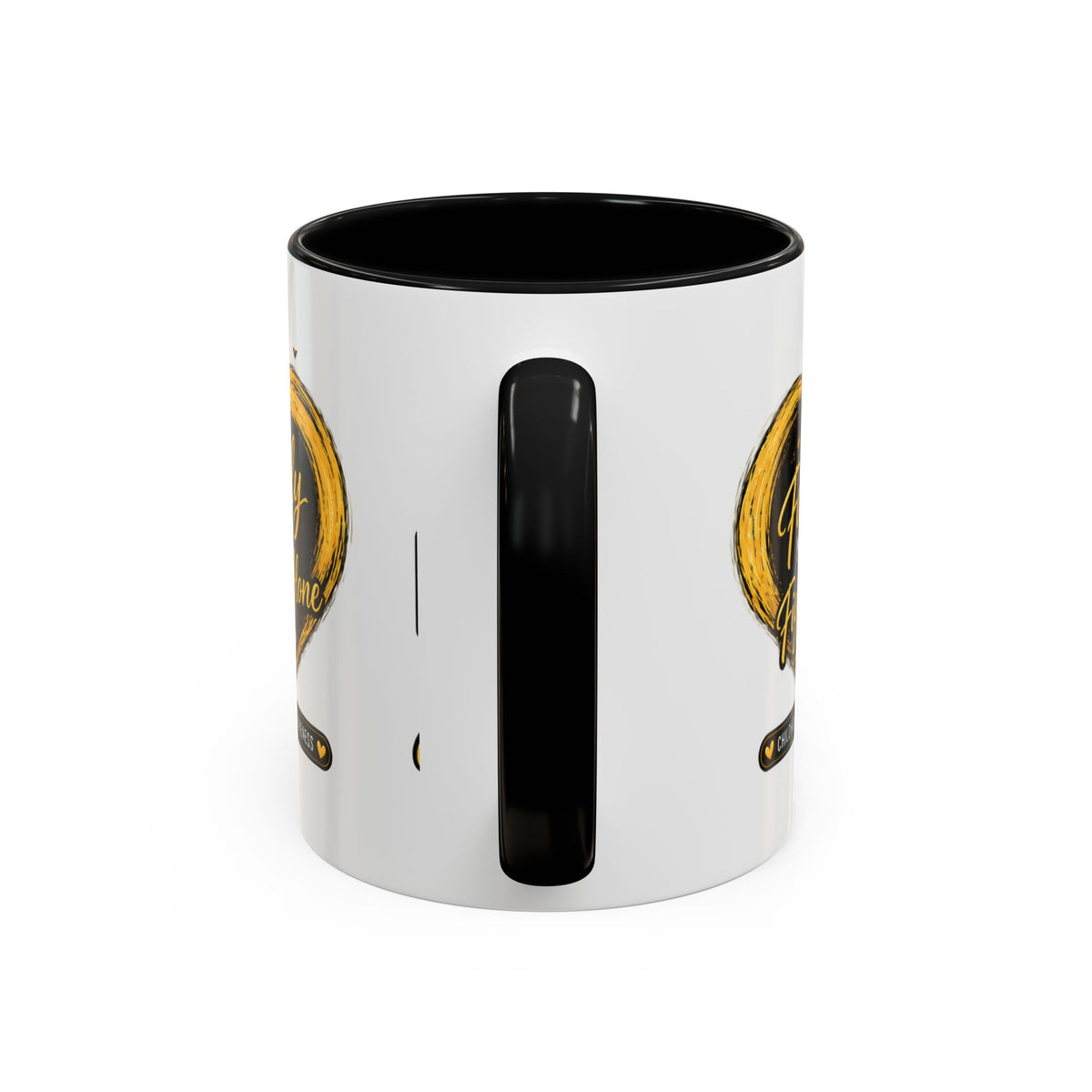 Childhood Cancer Awareness Accent Coffee Mug — "In This Family No One Fights Alone"