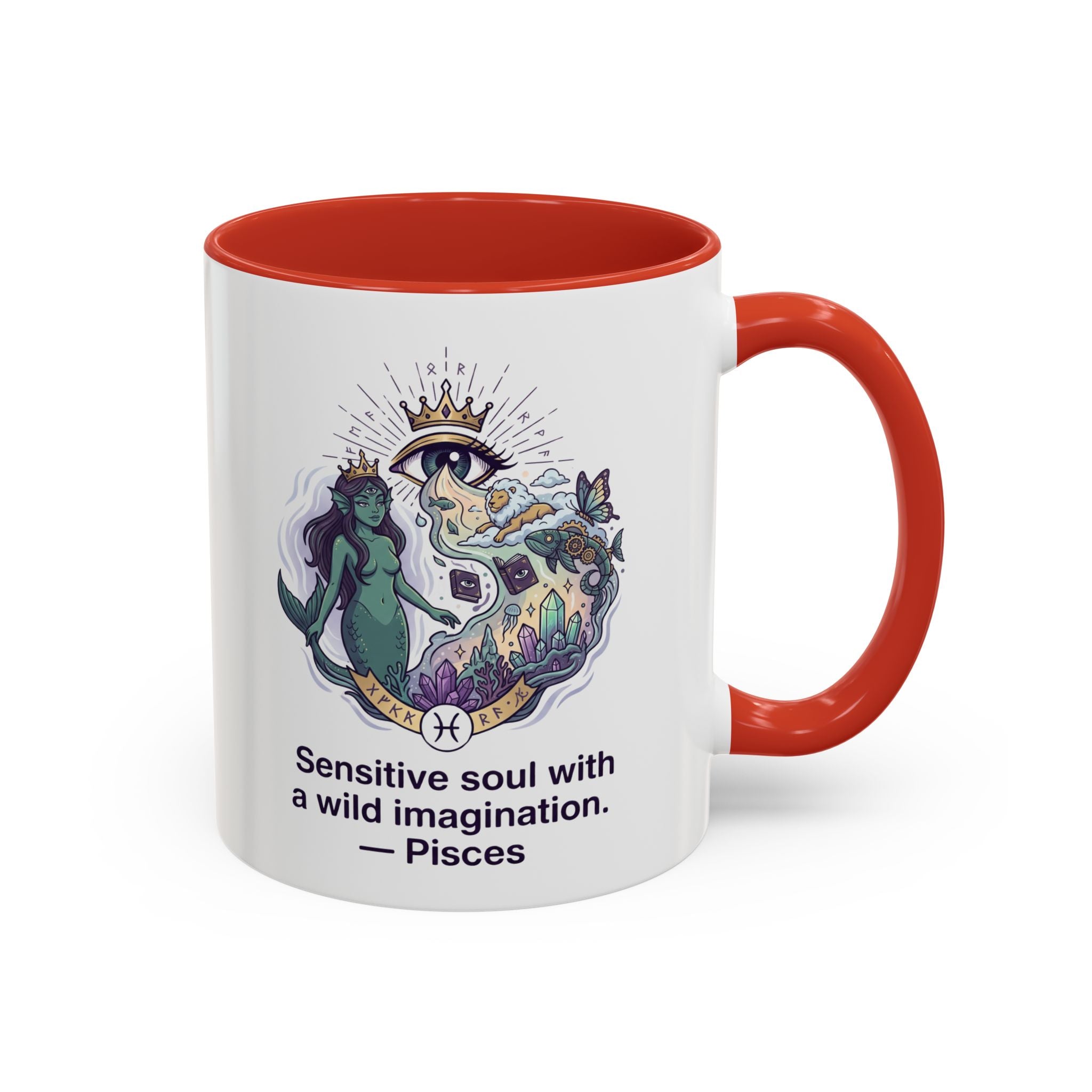 Pisces Coffee Mug — "Sensitive soul with a wild imagination" Astrological Zodiac Accent Mug
