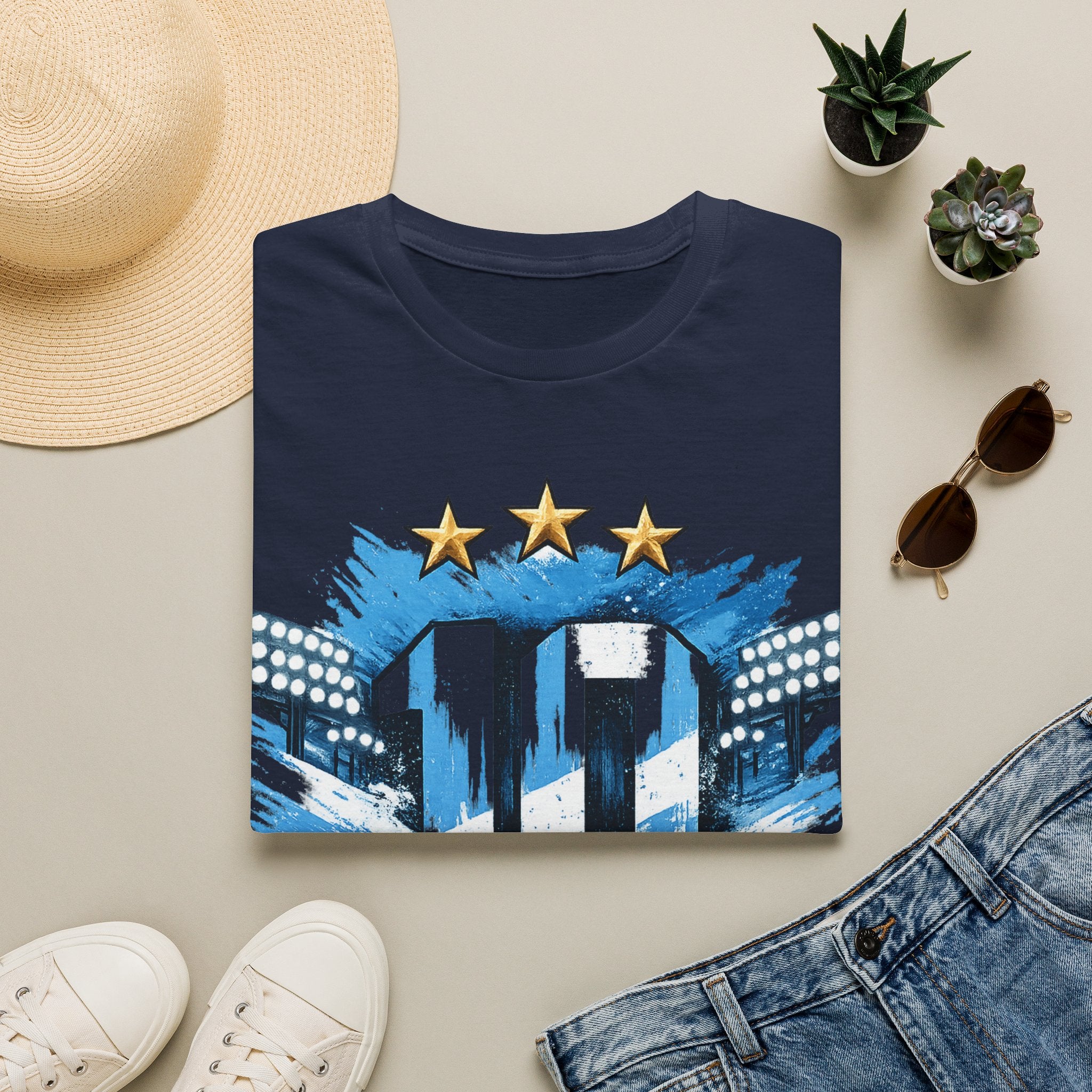 Argentina Soccer Fan T-Shirt — 'La Nuestra' #10 Jersey Design