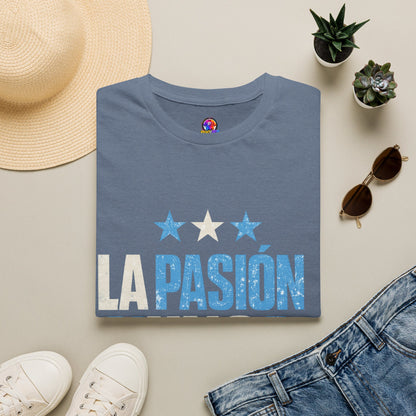 Argentina Fan Shirt La Pasión Nunca Muere T-Shirt — Spanish Pride Soccer/Fan Tee
