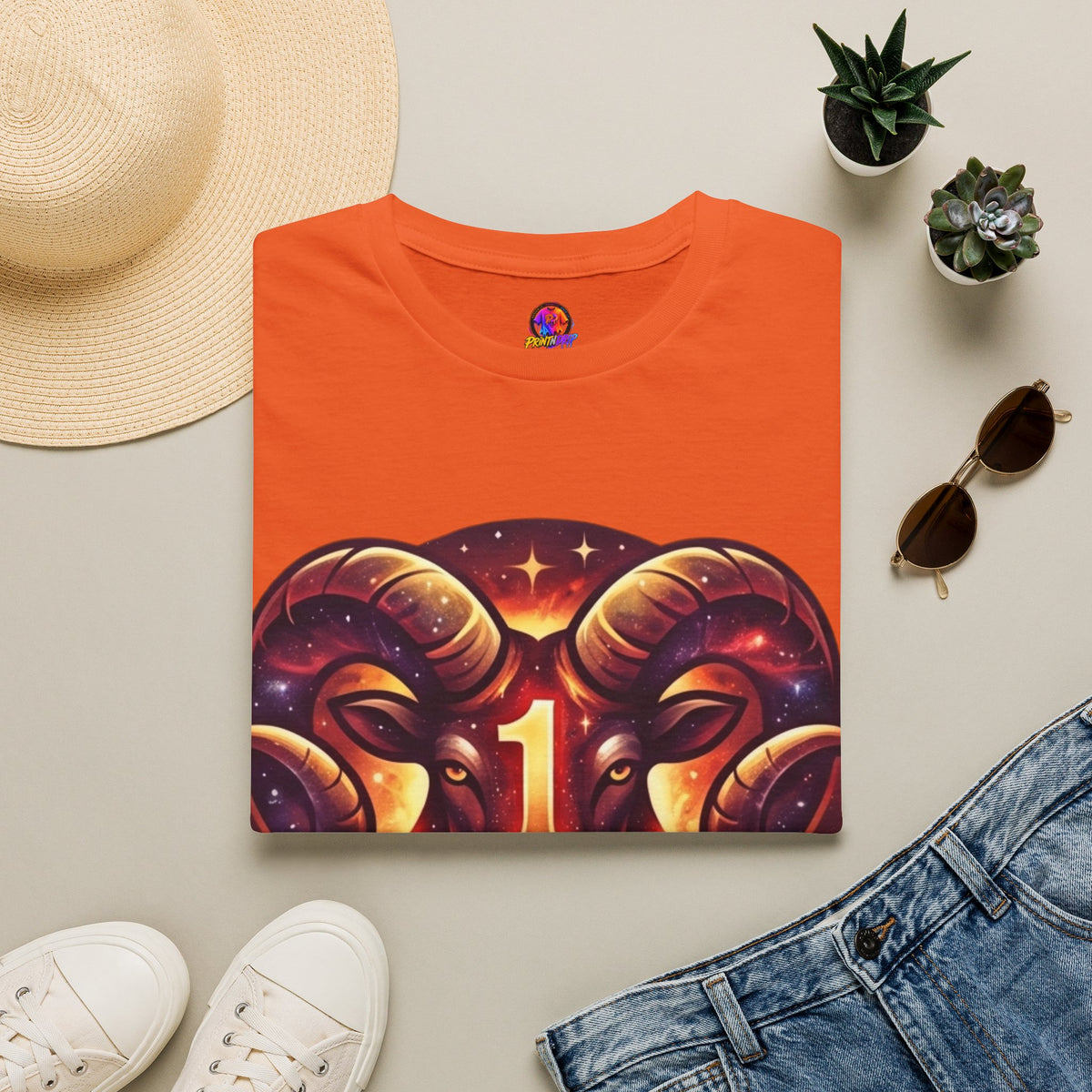 Aries Zodiac Ram Graphic T-Shirt — 'First in the Zodiac' Astrology Tee
